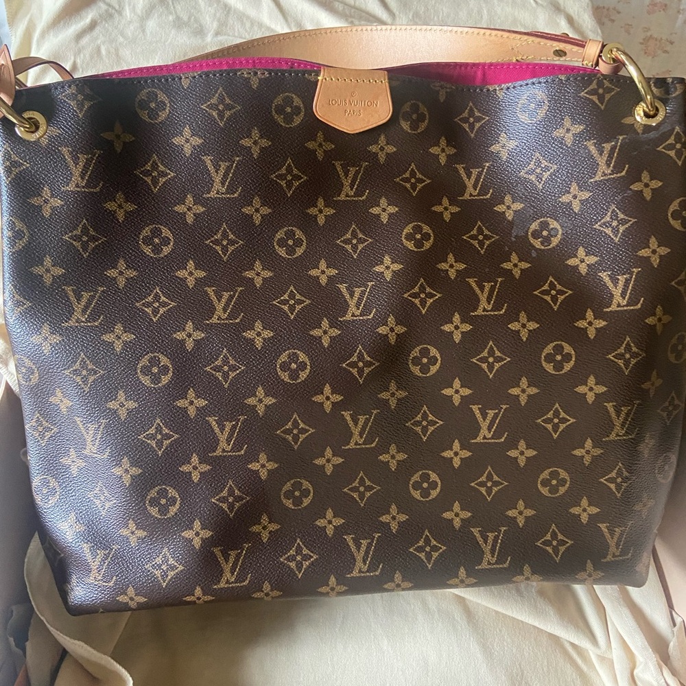 Louis Vuitton Monogram Canvas Tote with Pink Interior